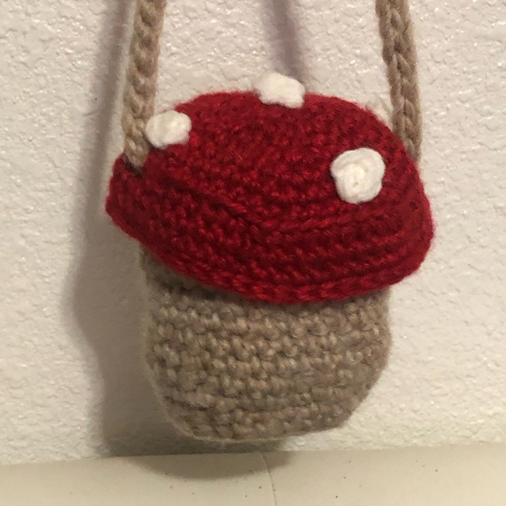 New Handmade Crochet Mushroom Purse